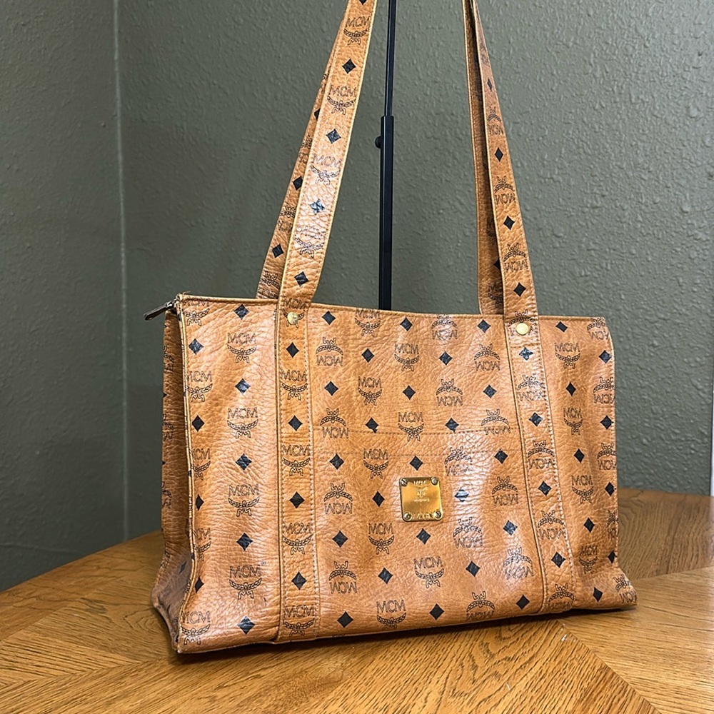 MCM Visetos Shopper Tote